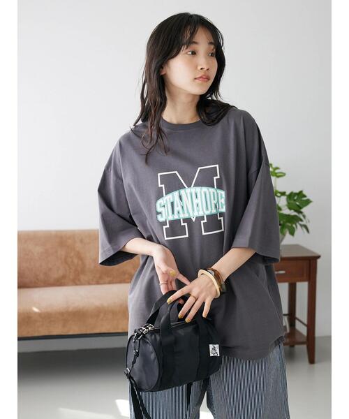 CRAFT STANDARD BOUTIQUE（クラフトスタンダードブティック）の「ビッグM Tee（Tシャツ/カットソー・レディース・チャコールグレー/カーキ/グレイッシュベージュ・M/L）」の4枚目の写真