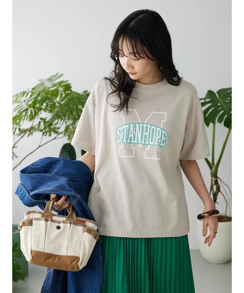 CRAFT STANDARD BOUTIQUE（クラフトスタンダードブティック）の「ビッグM Tee（Tシャツ/カットソー・レディース・チャコールグレー/カーキ/グレイッシュベージュ・M/L）」の5枚目の写真