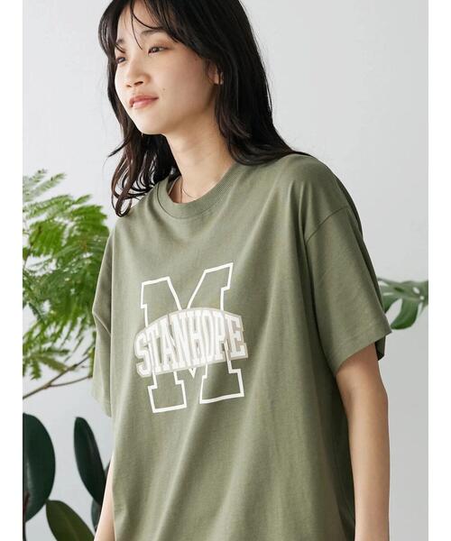 CRAFT STANDARD BOUTIQUE（クラフトスタンダードブティック）の「ビッグM Tee（Tシャツ/カットソー・レディース・チャコールグレー/カーキ/グレイッシュベージュ・M/L）」の6枚目の写真