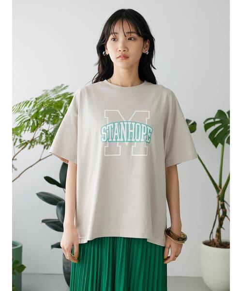 CRAFT STANDARD BOUTIQUE（クラフトスタンダードブティック）の「ビッグM Tee（Tシャツ/カットソー・レディース・チャコールグレー/カーキ/グレイッシュベージュ・M/L）」の7枚目の写真