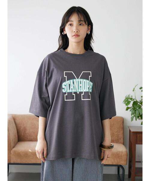 CRAFT STANDARD BOUTIQUE（クラフトスタンダードブティック）の「ビッグM Tee（Tシャツ/カットソー・レディース・チャコールグレー/カーキ/グレイッシュベージュ・M/L）」の8枚目の写真