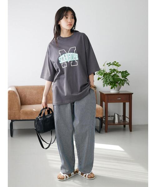 CRAFT STANDARD BOUTIQUE（クラフトスタンダードブティック）の「ビッグM Tee（Tシャツ/カットソー・レディース・チャコールグレー/カーキ/グレイッシュベージュ・M/L）」の16枚目の写真