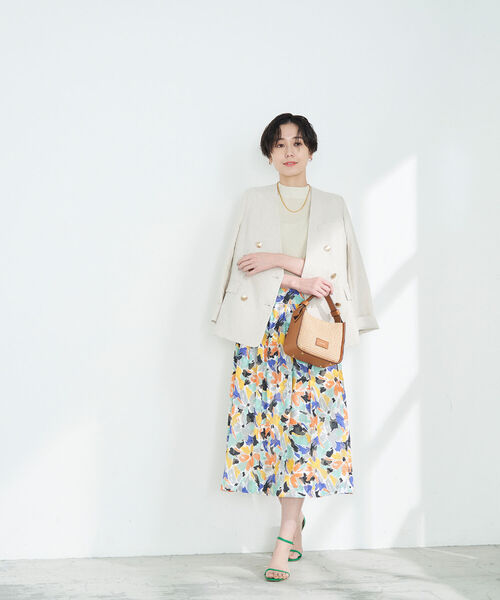 NOLLEY’S（ノーリーズ）の「◇【WEB限定】カットジャガードプリントギャザースカート（スカート・レディース・グレー系その他4/イエロー系その他4/ピンク系その他4・38/36）」の5枚目の写真