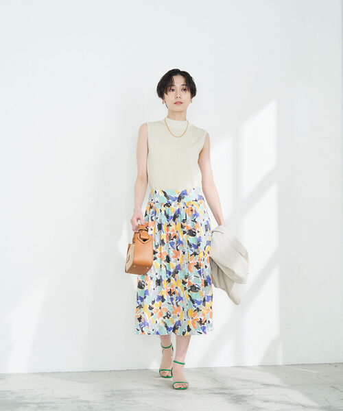 NOLLEY´Sノーリーズ シャギーカットジャガードスカート36