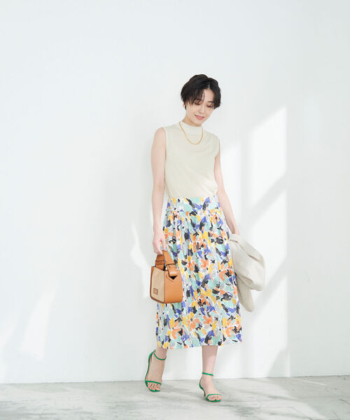 NOLLEY’S（ノーリーズ）の「◇【WEB限定】カットジャガードプリントギャザースカート（スカート・レディース・グレー系その他4/イエロー系その他4/ピンク系その他4・38/36）」の10枚目の写真