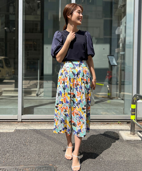 新品タグなし2024ss tao フリル、ジャガード スカート 花柄