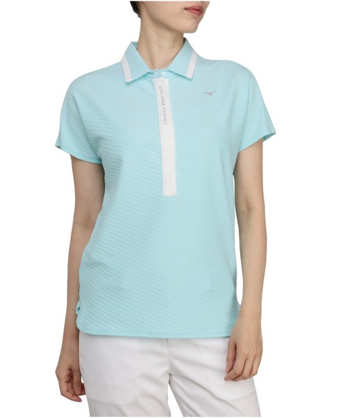 MIZUNO GOLF（ミズノゴルフ）の「バイヤス柄センターライン半袖シャツ