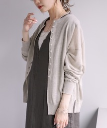 PUAL CE CIN | フレンチリネンクルーネックカーディガン(カーディガン/ボレロ)