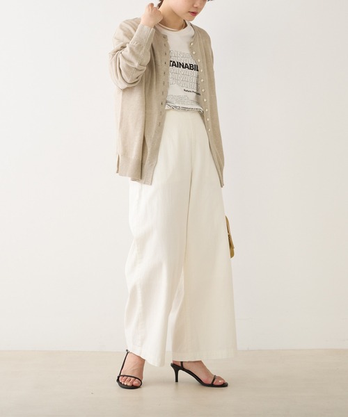 PUAL CE CIN（ピュアルセシン）の「フレンチリネンクルーネックカーディガン（カーディガン/ボレロ・レディース・ブラック/ナチュラル/グリーン/イエロー/ピンク・FREE）」の12枚目の写真