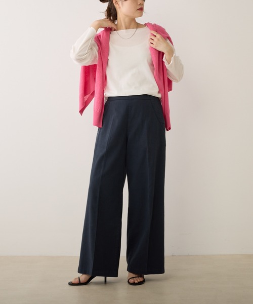 PUAL CE CIN（ピュアルセシン）の「フレンチリネンクルーネックカーディガン（カーディガン/ボレロ・レディース・ブラック/ナチュラル/グリーン/イエロー/ピンク・FREE）」の16枚目の写真