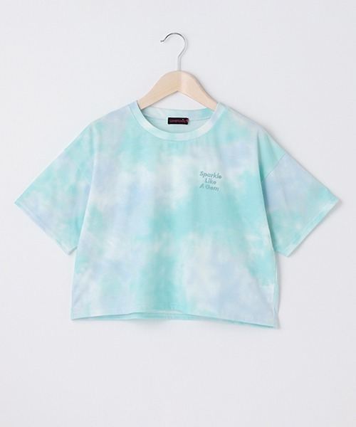 LOVETOXIC(ラブトキシック)の「タイダイクロップド半T(Tシャツ/カットソー・キッズ・エメラルド/ライトグリーン/ピンク・M/S/L/SS)」の15枚目の写真