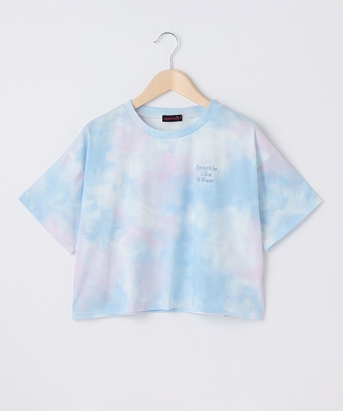 LOVETOXIC(ラブトキシック)の「タイダイクロップド半T(Tシャツ/カットソー・キッズ・エメラルド/ライトグリーン/ピンク・M/S/L/SS)」の16枚目の写真