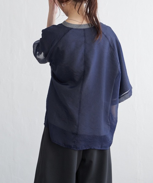 セール】オーガンジーTブラウス（Tシャツ/カットソー）｜notch