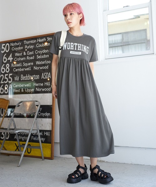 PBLIM(ページボーイリム)の「PBLIM/キリカエカットソーロゴワンピ(ワンピース・レディース・グレー/ブルー・FREE)」の15枚目の写真