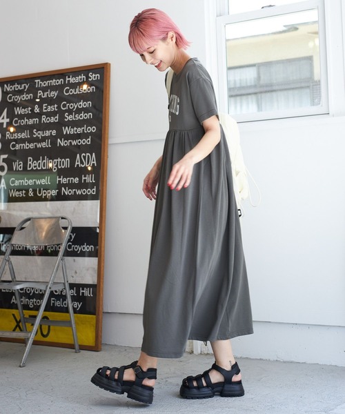 PBLIM(ページボーイリム)の「PBLIM/キリカエカットソーロゴワンピ(ワンピース・レディース・グレー/ブルー・FREE)」の13枚目の写真