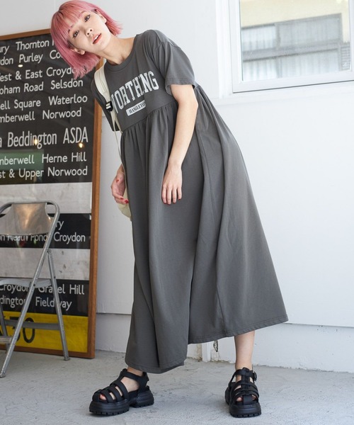 PBLIM(ページボーイリム)の「PBLIM/キリカエカットソーロゴワンピ(ワンピース・レディース・グレー/ブルー・FREE)」の18枚目の写真