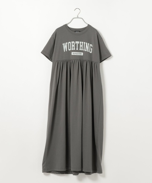 PBLIM(ページボーイリム)の「PBLIM/キリカエカットソーロゴワンピ(ワンピース・レディース・グレー/ブルー・FREE)」の16枚目の写真