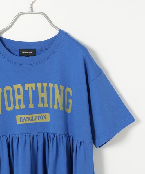 PBLIM(ページボーイリム)の「PBLIM/キリカエカットソーロゴワンピ(ワンピース・レディース・グレー/ブルー・FREE)」の12枚目の写真