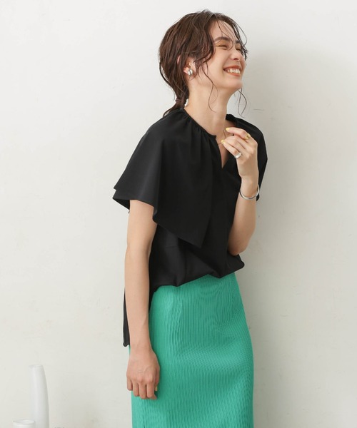 NANO universe(ナノユニバース)の「LB.03/Repurフレアスリーブカットトップス(Tシャツ/カットソー・レディース・オレンジ系その他/ブラック/ホワイト・S/M)」の15枚目の写真