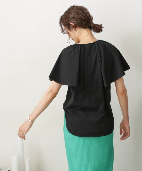 NANO universe(ナノユニバース)の「LB.03/Repurフレアスリーブカットトップス(Tシャツ/カットソー・レディース・オレンジ系その他/ブラック/ホワイト・S/M)」の18枚目の写真