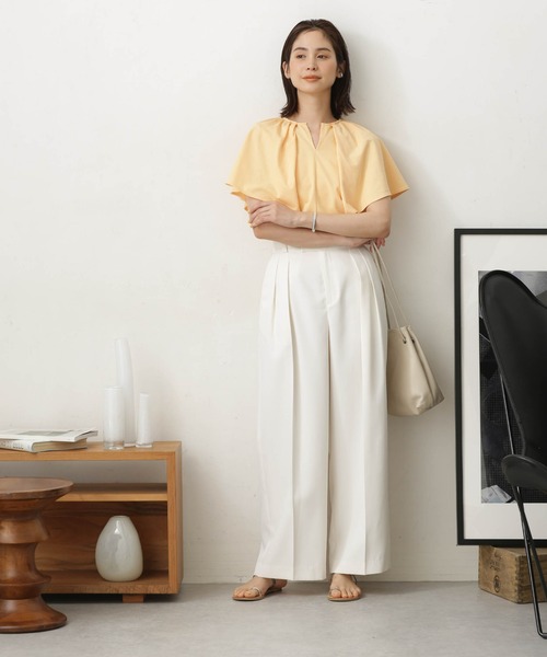 NANO universe(ナノユニバース)の「LB.03/Repurフレアスリーブカットトップス(Tシャツ/カットソー・レディース・オレンジ系その他/ブラック/ホワイト・S/M)」の11枚目の写真