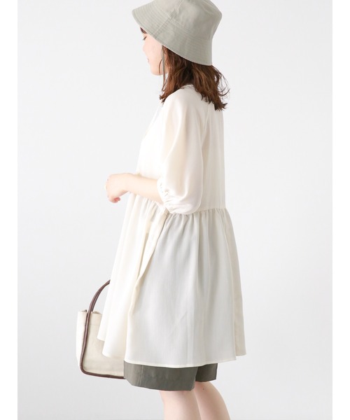 ehka sopo（エヘカソポ）の「ボリュームスリーブチュニック（チュニック・レディース・ブラック/グリーン/キナリ・F）」の21枚目の写真