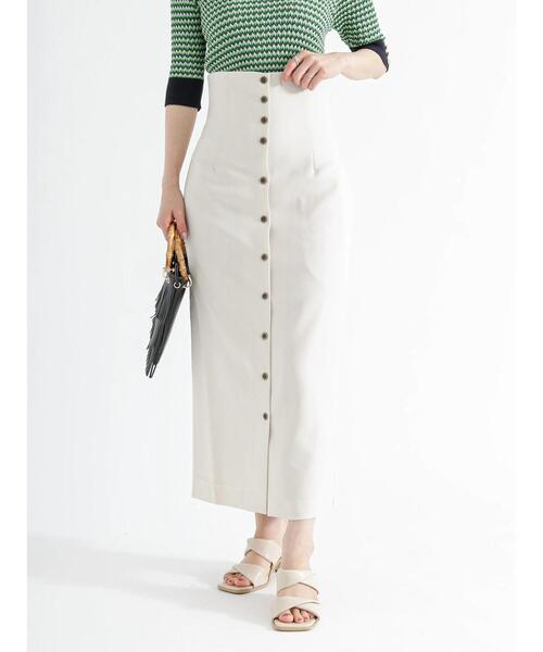 Te chichi（テチチ）の「ウエスト2WAY麻調ロングタイトスカート（スカート・レディース・グリーン/オフホワイト/ブラック・M/S）」の12枚目の写真