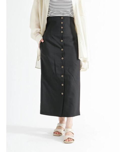 Te chichi（テチチ）の「ウエスト2WAY麻調ロングタイトスカート（スカート・レディース・グリーン/オフホワイト/ブラック・M/S）」の13枚目の写真