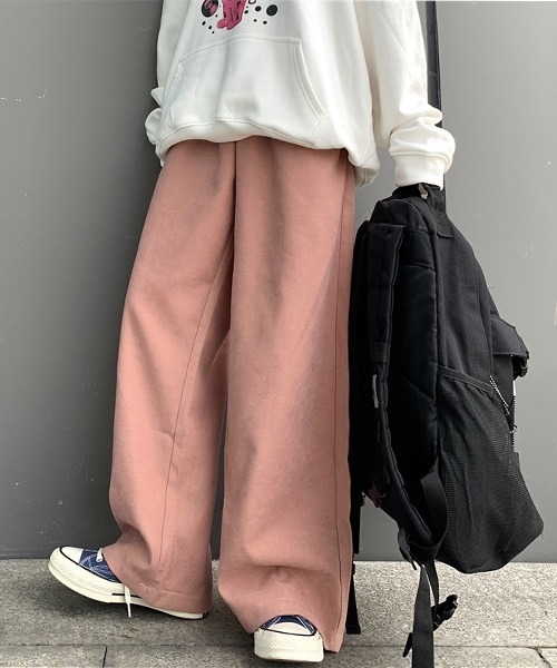 SEN TOKYO（セントーキョー）の「旬なスタイリングを作り上げる。ワイドカラータックパンツ（スラックス・メンズ・ホワイト/チャコールグレー/ブラック/ピンク/グリーン/ネイビー・M/L）」の6枚目の写真