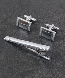 FUNALIVE | K SELECT シンプル　シルバーカフス　ネクタイピンセット(ネクタイピン)
