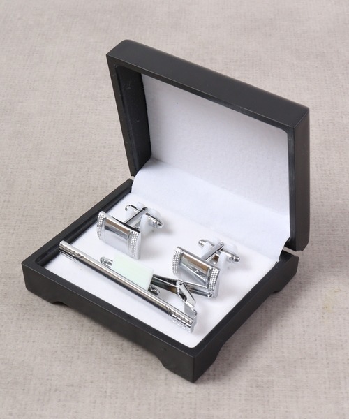 FUNALIVE（ファンアライブ）の「K SELECT シンプル　シルバーカフス　ネクタイピンセット（ネクタイピン・メンズ・ブラック×シルバー・FREE）」の11枚目の写真