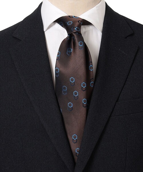 B:MING by BEAMS（ビーミングバイビームス）の「B:MING by BEAMS / シルク 小紋柄 ネクタイ② 23AW（ネクタイ・メンズ・インディゴブルー/ブラック/ロイヤルブルー/ブルー系その他3/ブラウン・ONE SIZE）」の2枚目の写真