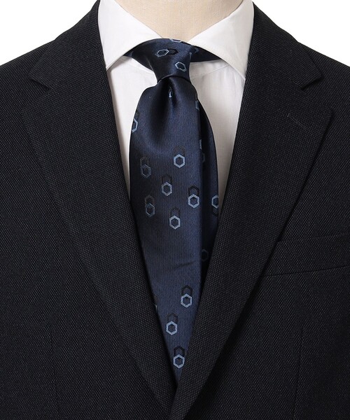 B:MING by BEAMS（ビーミングバイビームス）の「B:MING by BEAMS / シルク 小紋柄 ネクタイ② 23AW（ネクタイ・メンズ・インディゴブルー/ブラック/ロイヤルブルー/ブルー系その他3/ブラウン・ONE SIZE）」の3枚目の写真