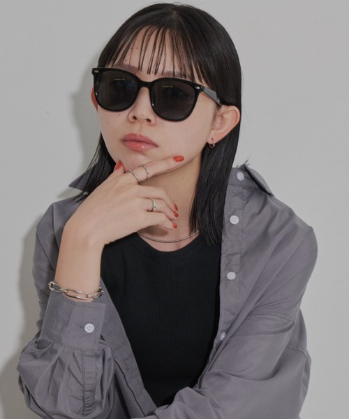 Aunt Marie's（アントマリーズ）の「ラウンドセルフレームサングラス（サングラス・レディース・グレー/ブラック・FREE）」の5枚目の写真