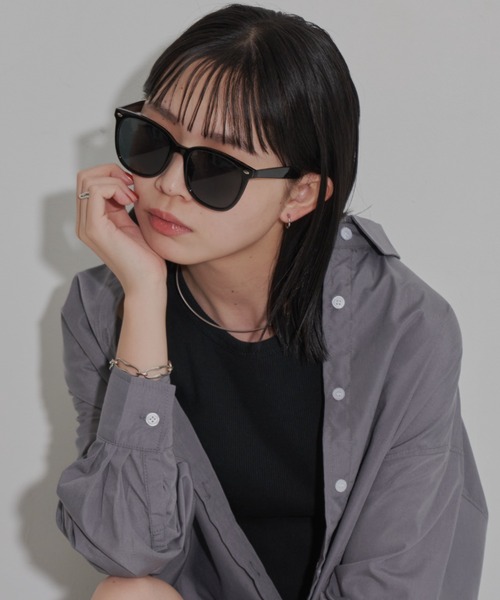 Aunt Marie's（アントマリーズ）の「ラウンドセルフレームサングラス（サングラス・レディース・グレー/ブラック・FREE）」の11枚目の写真