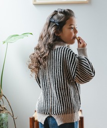 【ママとおそろい】リブ 配色 モックネック ニット プルオーバー