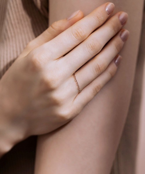 Canal 4℃(カナルヨンドシー)の「【earjoy】K10ピンクゴールド チェーンリング(リング・レディース・ピンクゴールド・#12/#14)」の4枚目の写真