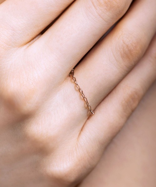 Canal 4℃(カナルヨンドシー)の「【earjoy】K10ピンクゴールド チェーンリング(リング・レディース・ピンクゴールド・#12/#14)」の5枚目の写真