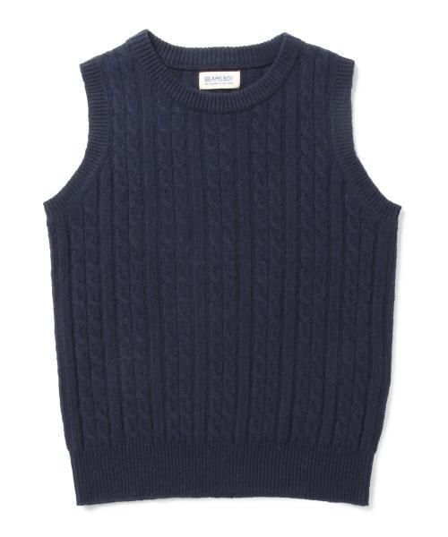 BEAMS BOY（ビームスボーイ）の「BEAMS BOY / 7ゲージ ケーブル クルーベスト 15FW（ベスト・レディース・ナチュラル/グレー/レッド/ネイビー・ONE SIZE）」の16枚目の写真