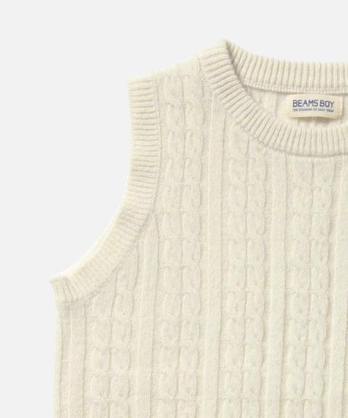 BEAMS BOY（ビームスボーイ）の「BEAMS BOY / 7ゲージ ケーブル クルーベスト 15FW（ベスト・レディース・ナチュラル/グレー/レッド/ネイビー・ONE SIZE）」の18枚目の写真