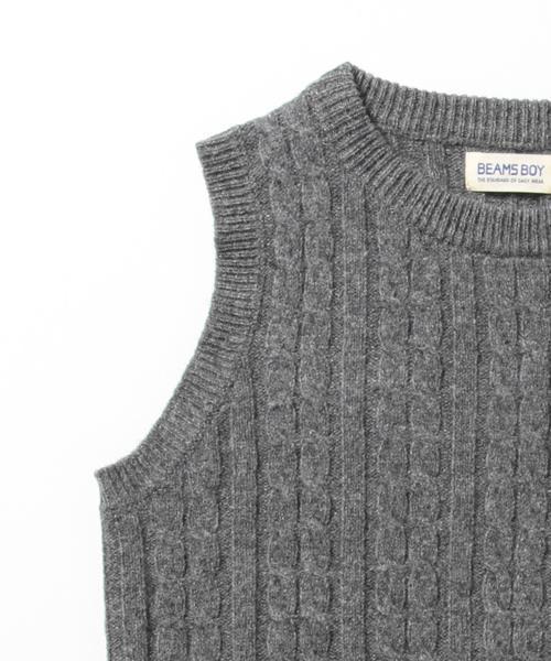 BEAMS BOY（ビームスボーイ）の「BEAMS BOY / 7ゲージ ケーブル クルーベスト 15FW（ベスト・レディース・ナチュラル/グレー/レッド/ネイビー・ONE SIZE）」の10枚目の写真