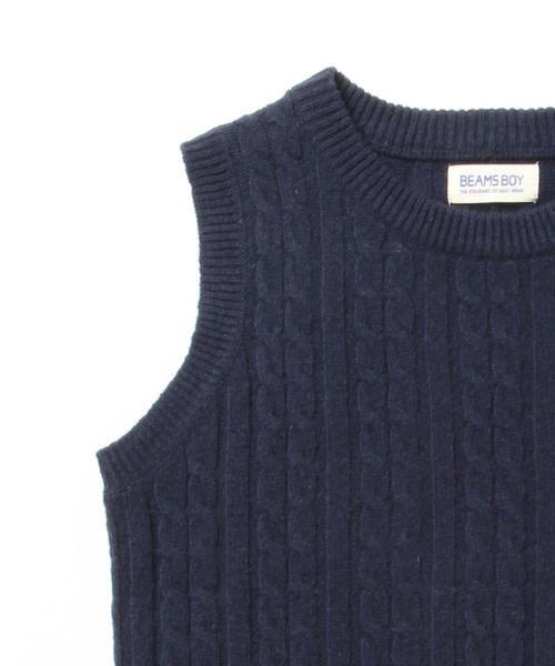 BEAMS BOY（ビームスボーイ）の「BEAMS BOY / 7ゲージ ケーブル クルーベスト 15FW（ベスト・レディース・ナチュラル/グレー/レッド/ネイビー・ONE SIZE）」の7枚目の写真