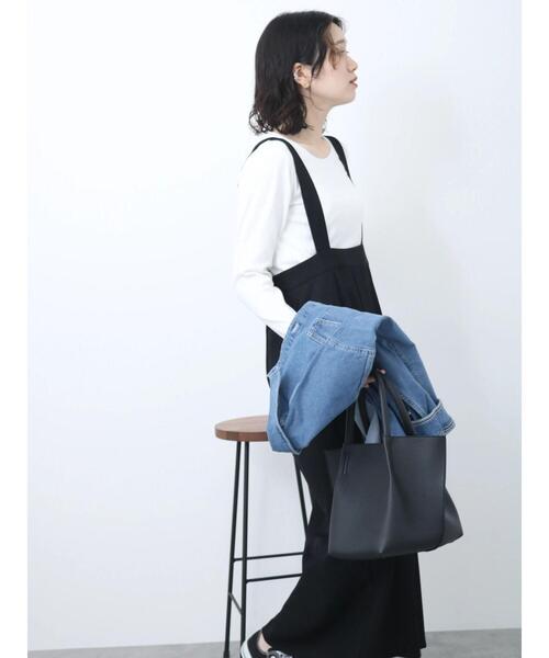 Samansa Mos2 blue(サマンサモスモスブルー)の「ワイドリブロンT(Tシャツ/カットソー・レディース・チャコールグレー/オフホワイト/ベージュ・F)」の19枚目の写真