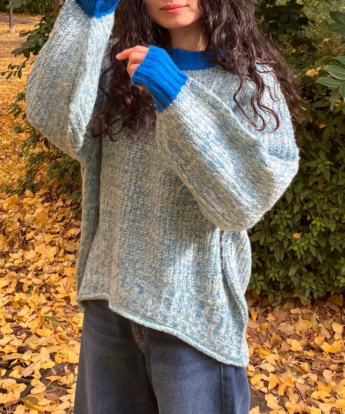 AS KNOW AS plus(アズノゥアズプラス)の「☆色々紡いでふわっとニットプルオーバー(ニット/セーター・レディース・ベージュ/ネイビー/レッド/ブルー/グリーン系/レッド系/ベージュ系2/グリーン系2/ネイビー系2/レッド系2・FREE)」の7枚目の写真