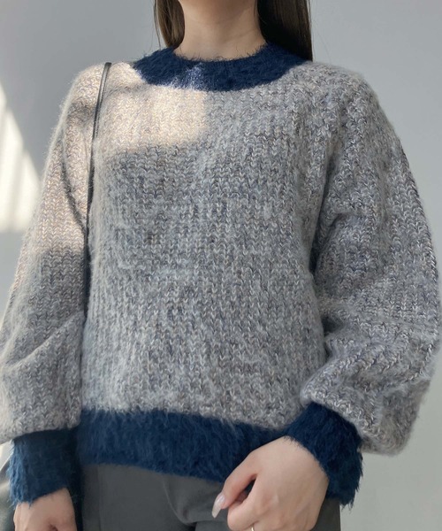 AS KNOW AS plus(アズノゥアズプラス)の「☆色々紡いでふわっとニットプルオーバー(ニット/セーター・レディース・ベージュ/ネイビー/レッド/ブルー/グリーン系/レッド系/ベージュ系2/グリーン系2/ネイビー系2/レッド系2・FREE)」の12枚目の写真
