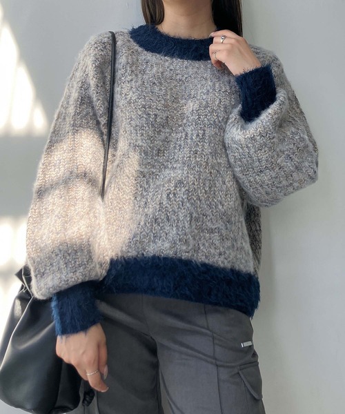 AS KNOW AS plus(アズノゥアズプラス)の「☆色々紡いでふわっとニットプルオーバー(ニット/セーター・レディース・ベージュ/ネイビー/レッド/ブルー/グリーン系/レッド系/ベージュ系2/グリーン系2/ネイビー系2/レッド系2・FREE)」の14枚目の写真