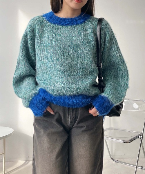 AS KNOW AS plus(アズノゥアズプラス)の「☆色々紡いでふわっとニットプルオーバー(ニット/セーター・レディース・ベージュ/ネイビー/レッド/ブルー/グリーン系/レッド系/ベージュ系2/グリーン系2/ネイビー系2/レッド系2・FREE)」の18枚目の写真