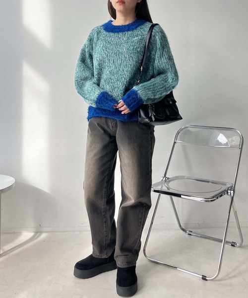 AS KNOW AS plus(アズノゥアズプラス)の「☆色々紡いでふわっとニットプルオーバー(ニット/セーター・レディース・ベージュ/ネイビー/レッド/ブルー/グリーン系/レッド系/ベージュ系2/グリーン系2/ネイビー系2/レッド系2・FREE)」の22枚目の写真