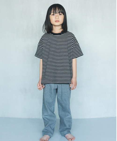 ooju(オージュ)の「【ooju】パイルボーダー S/S Tシャツ(Tシャツ/カットソー・キッズ・レッド/ブラック/アイボリー・3/1/2)」の9枚目の写真