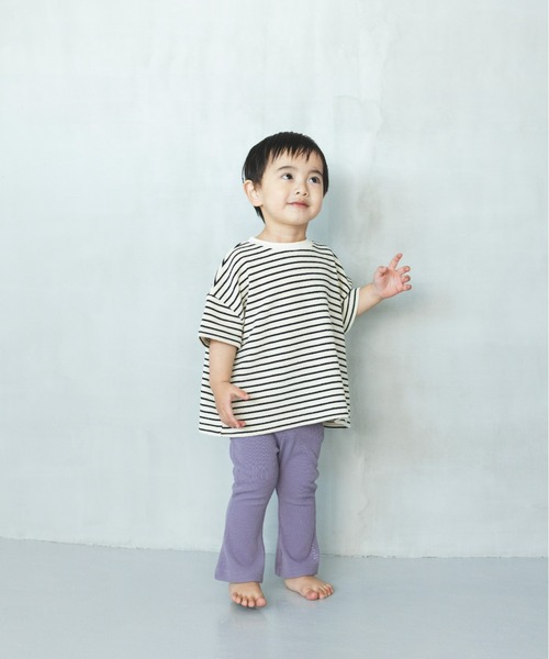 ooju(オージュ)の「【ooju】パイルボーダー S/S Tシャツ(Tシャツ/カットソー・キッズ・レッド/ブラック/アイボリー・3/1/2)」の6枚目の写真
